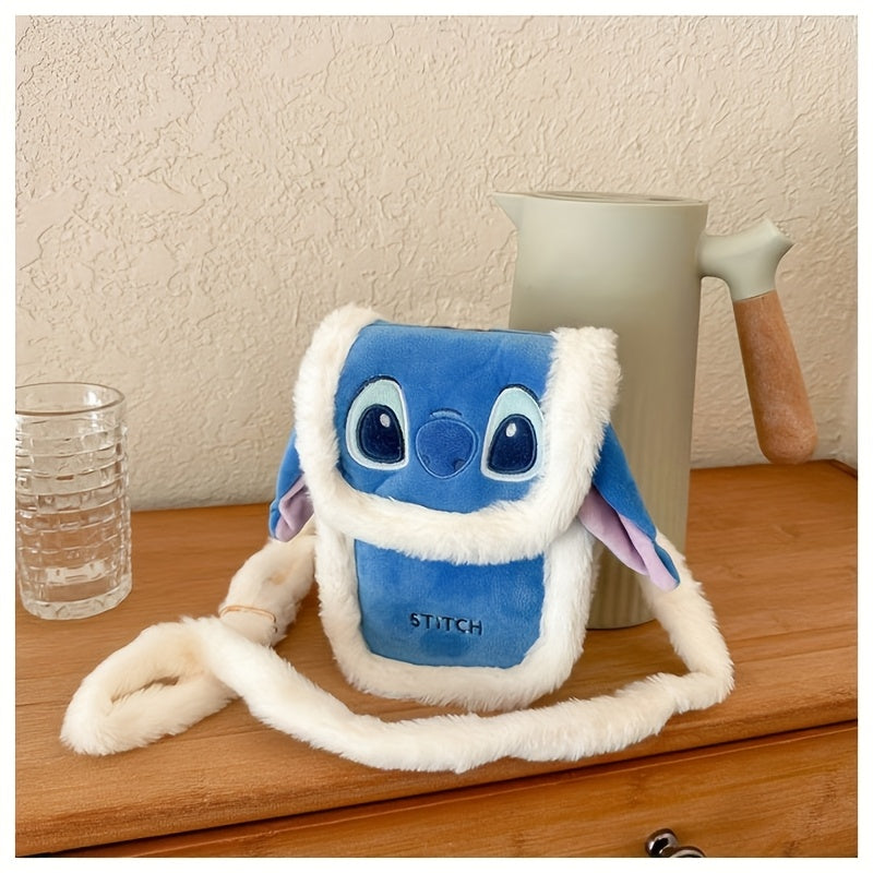 Schattige Stitch Crossbody Tas – Met Bont en Geborduurd Design voor Dagelijks Gebruik