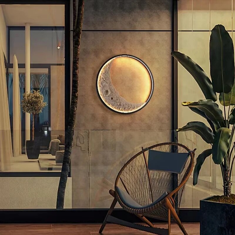 Buitenmaanlicht – Waterdichte LED Wandlamp met Maangeïnspireerd Ontwerp