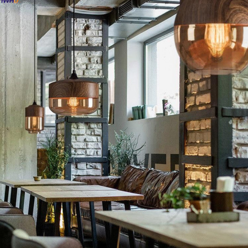 Stijlvolle Scandinavische Plafondlamp van Hout - NordLuna