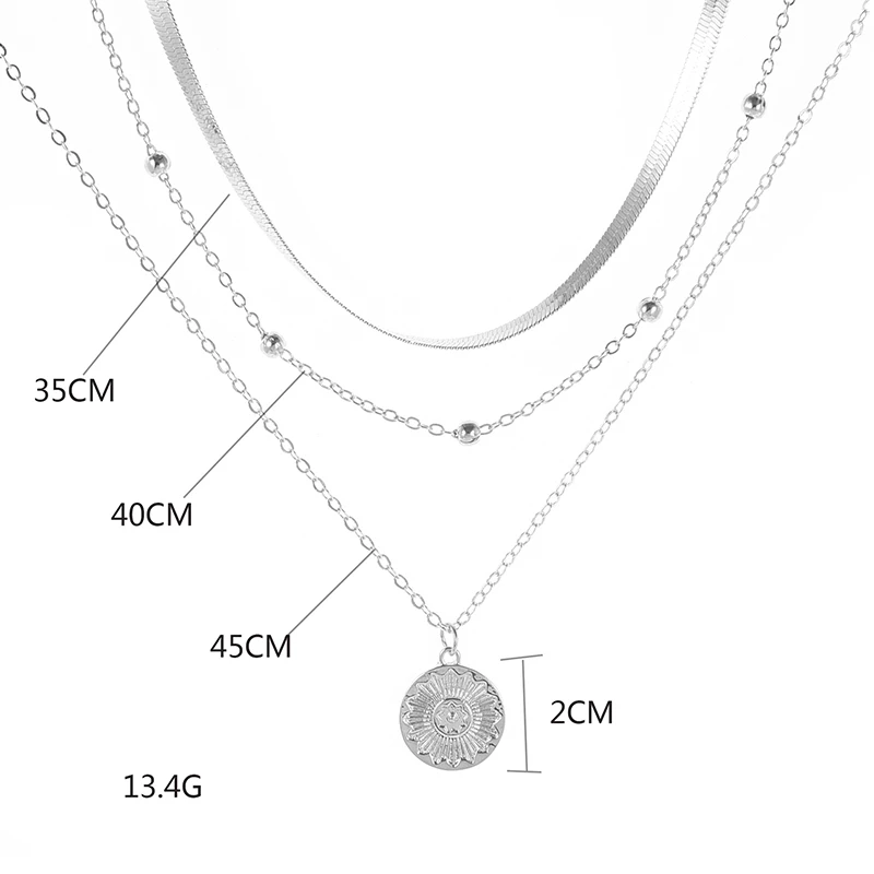 Delicate Drie-Lagen Zilveren Ketting – Stijlvolle Everyday Accessoire