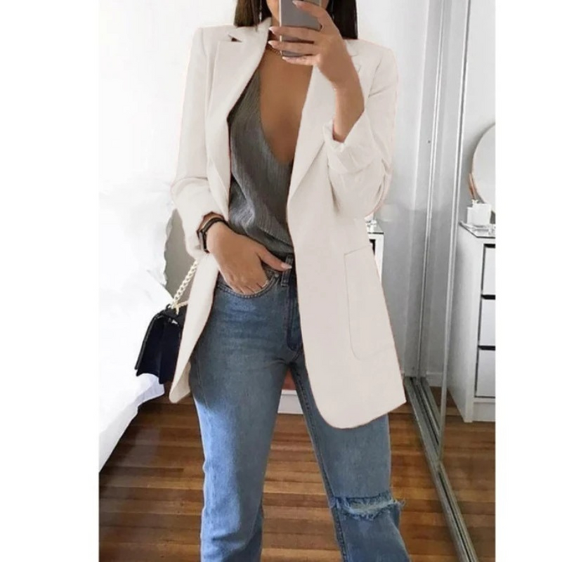 Elegante lange damesblazer voor elke gelegenheid