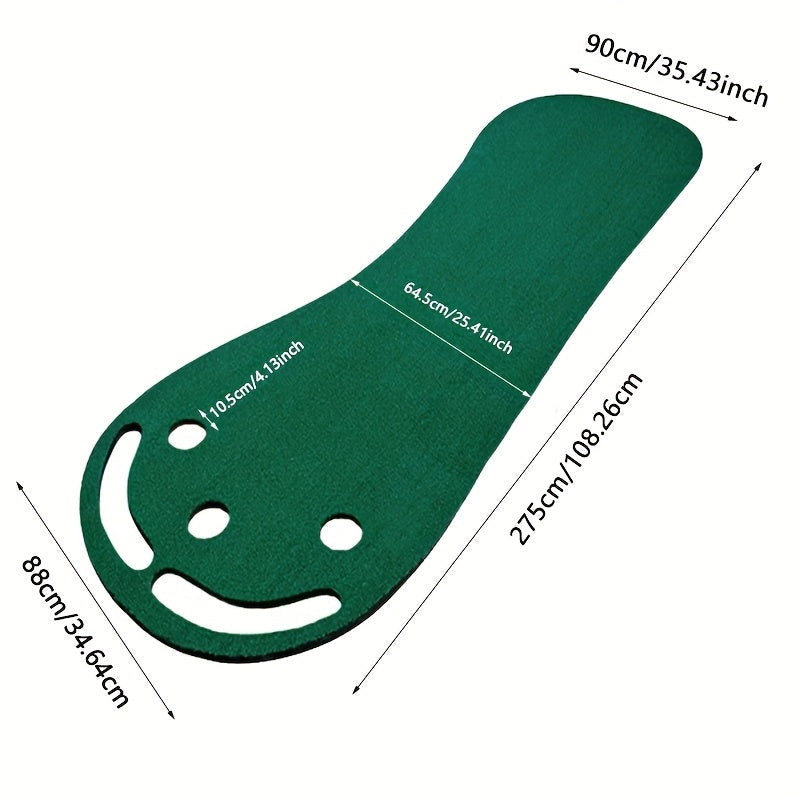 Draagbare Golf Putting Mat 91×274 cm | Indoor & Outdoor Puttingmat | Dual-Color Ontwerp met Viltstructuur