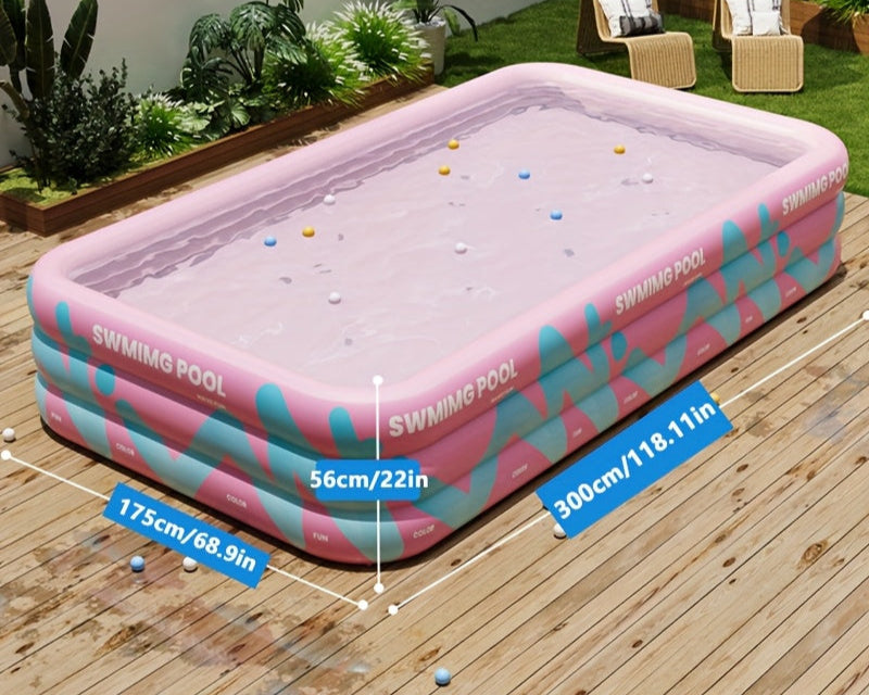 Vrolijk Opblaasbaar Zwembad voor de Tuin – Duurzaam PVC, Perfect voor Zomerse Feestjes en Familieplezier