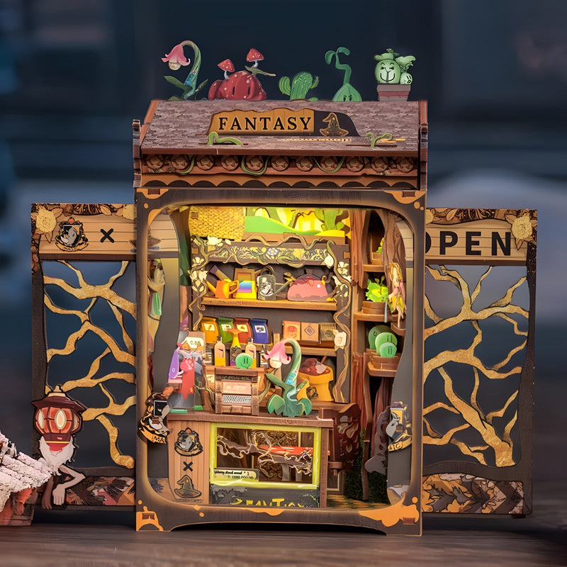 DIY Miniatuur Uilen Boekenwinkel – 3D Houten Kit met Verlichting voor Creatieve Decoratie