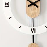 Creatieve Pendule Wandklok van Hout en Acryl – Stijlvol en Stille Decoratie