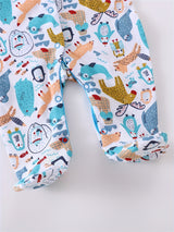 3-delige Baby Romper Set met Dierenprints – Lange Mouwen voor Buitenactiviteiten