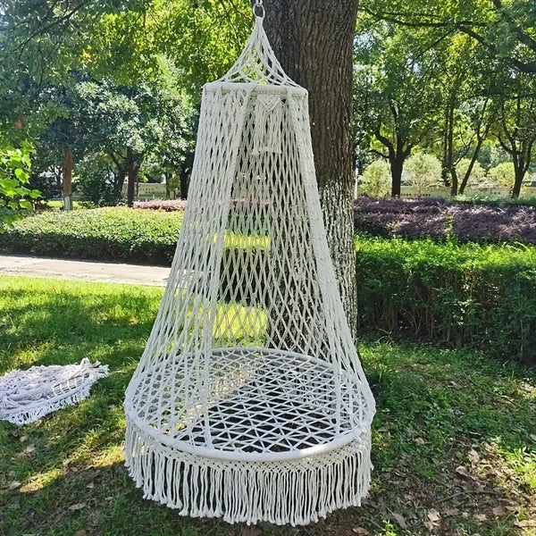 BohoSwing Handgeweven Hangstoel – Relaxte Bohemian Vibes