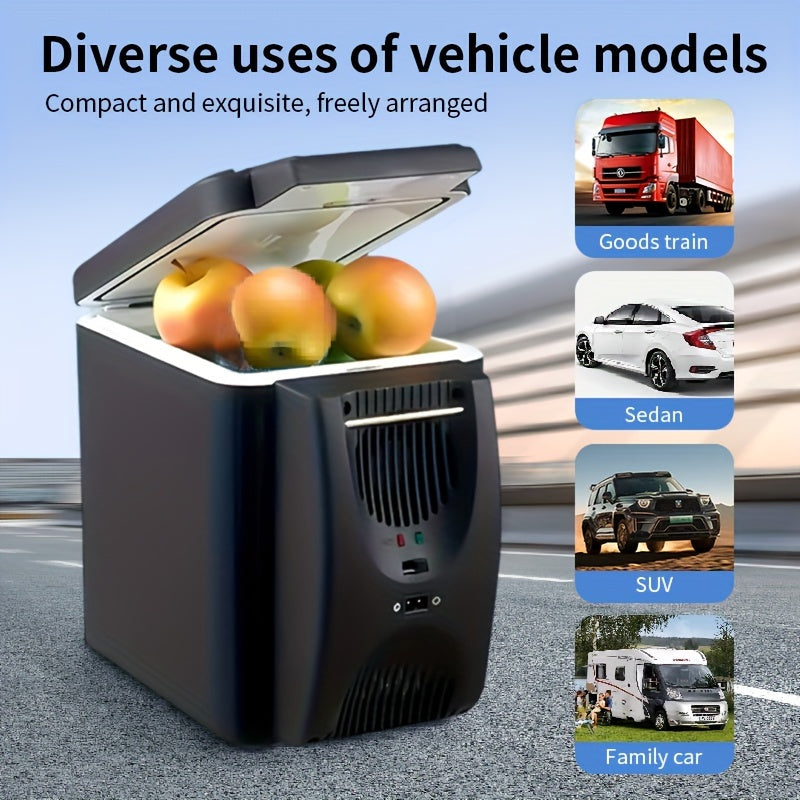 Compacte 6L draagbare mini-koelkast voor auto's – DC 12V elektrische koelbox voor dranken, zeevruchten en fruit, ideaal voor reizen en outdoor-avonturen