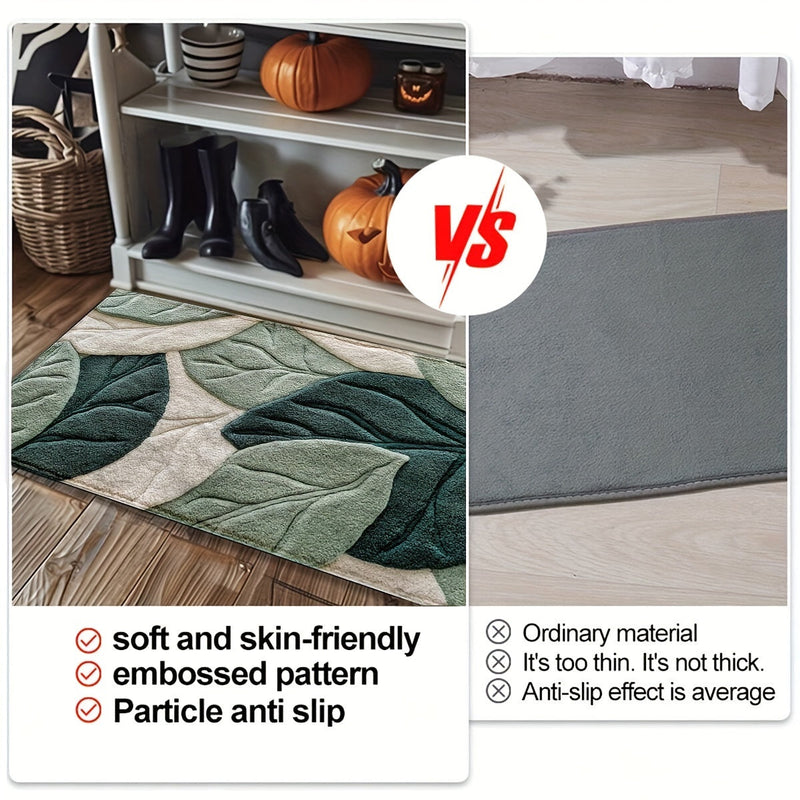 Bladeren Badmat – Absorberend, Pluche en Comfortabel voor de Badkamer