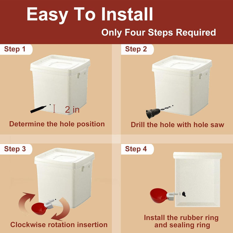 Set van 10 Kip Drinkbakjes – Praktisch en Efficiënt