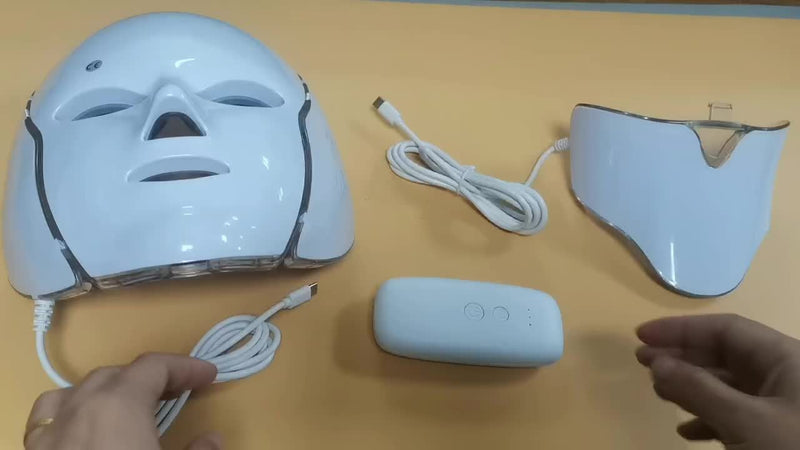 7-Kleur LED Gezichts- en Nekmasker – USB Oplaadbaar Huidverzorgingsapparaat