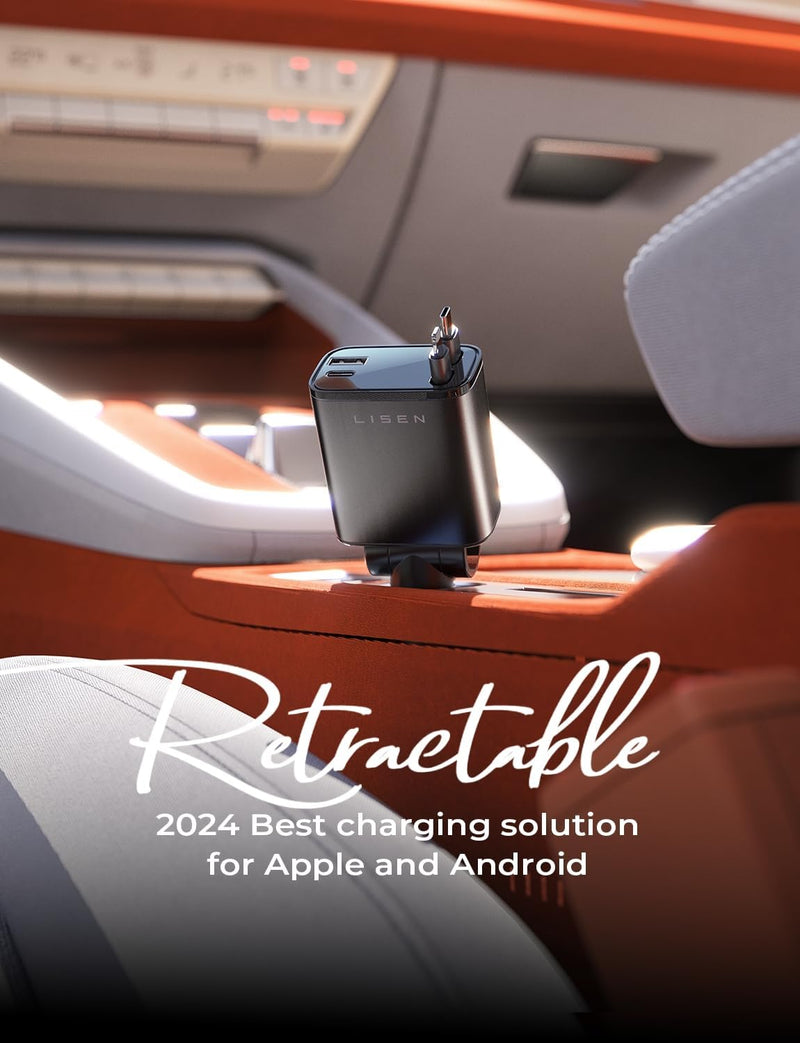 Uittrekbare Auto-Lader 69W USB C