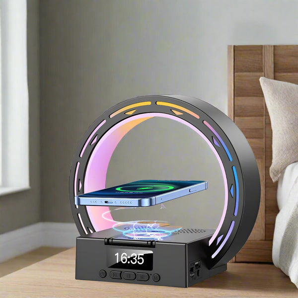 4-in-1 Bluetooth-luidsprekerlamp met oplaadpad en wekker