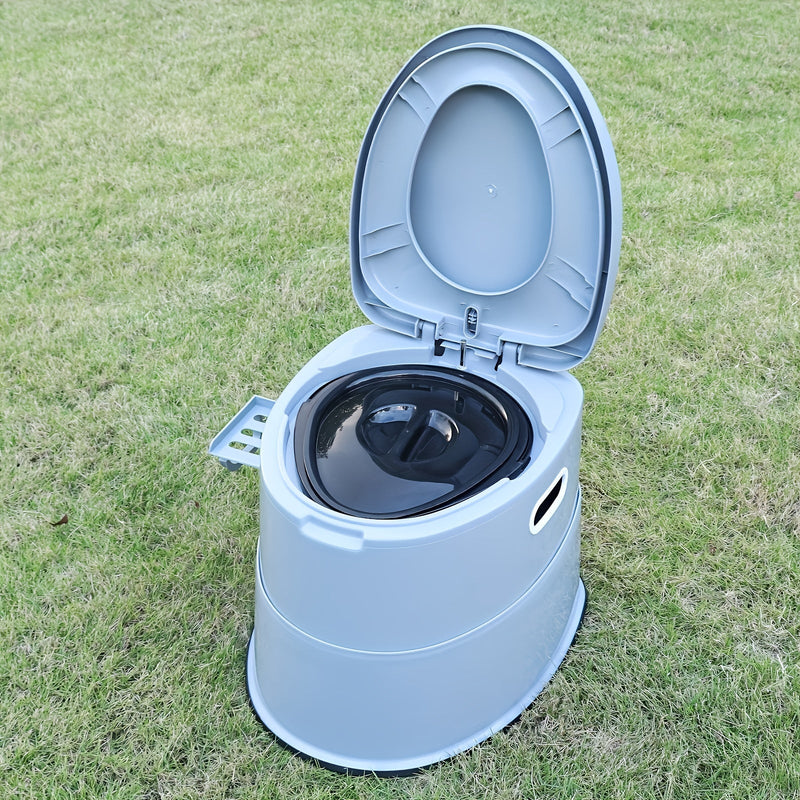 Portabel Grijs PVC Toilet - Comfortabel en Handig voor Kamperen en Noodgebruik