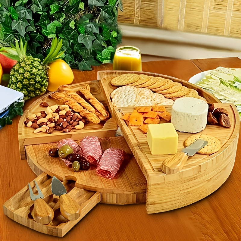 Bamboe Delights Kaas- en Snackplank Set – Origineel en Praktisch voor Gezellige Momenten