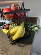 Twee- en Drie-Laagse Opbergmand met Houten Handvat - Stijlvolle Oplossing voor Keuken en Badkamer