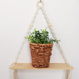 Boho Macramé Wandplank – Handgemaakte Houten Plank met Touwontwerp voor een Sfeervol Interieur