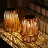 Boho Solar Hanglampen Set – Duurzame Wicker Lanterns voor Tuin en Balkon