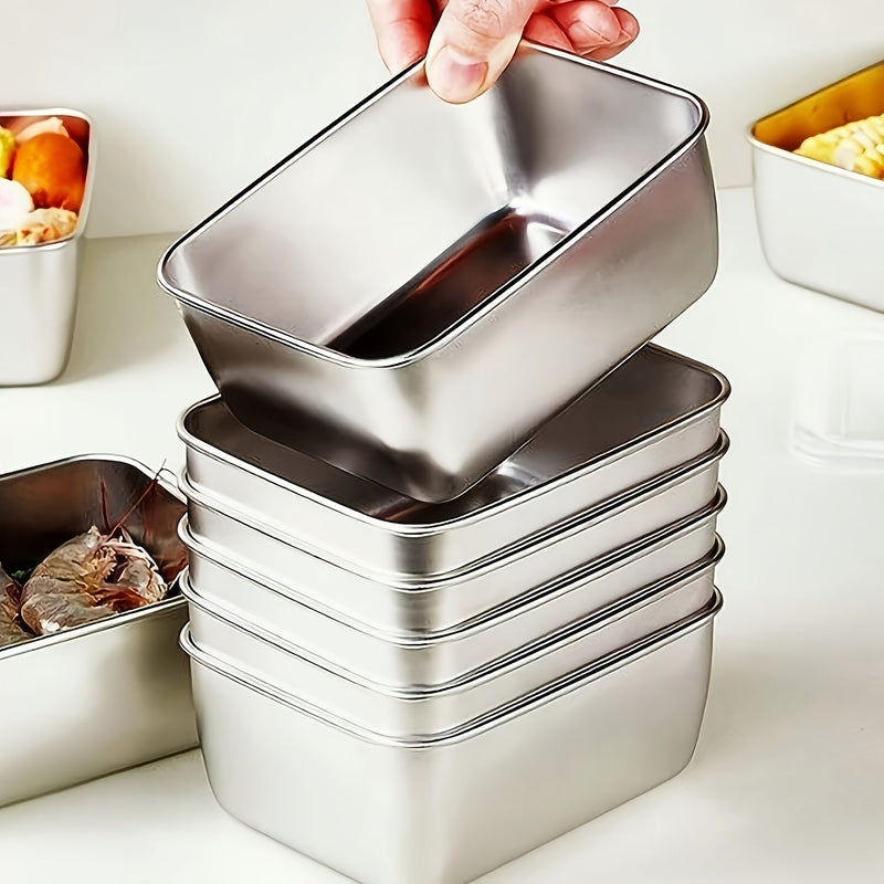 7-delige Roestvrijstalen Voedselopslagset – Lekbestendige en Stapelbare Containers voor Thuis of Outdoor