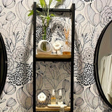 Industrieel Handdoekrek met Plankjes – Elegant en Functioneel Wandmeubel