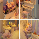 DIY Bruidsjurk Poppenhuis – 3D Bouwset met Verlichting en Decoratieve Meubels