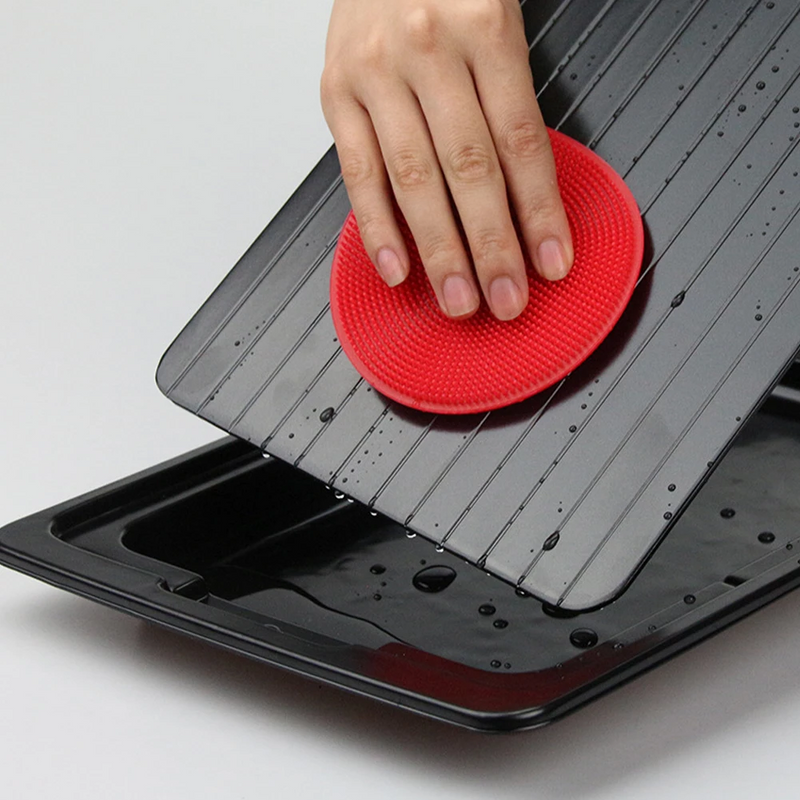 Aluminium Ontdooi Tray – Snelle Onthoudingsplaat met Druipbak voor Bevroren Vlees en Voedsel in Grote Maat