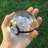 Kristallen Pokébal met LED-standaard – Interactief verzamel speelgoed