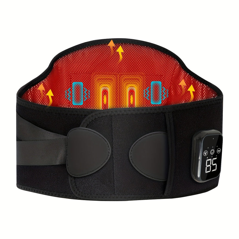 Draadloze Verwarmde Massageband voor Rug en Taille – 3 Instelbare Warmte- en Trillingsmodi voor Maximale Ontspanning