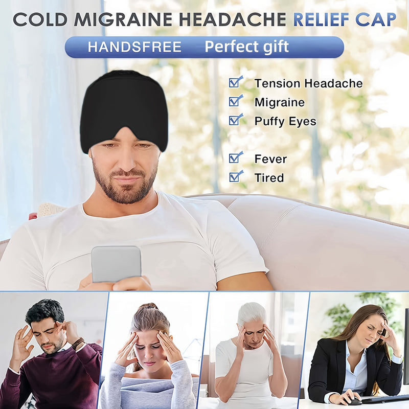 Migraine Hoed met Koelgel – Koelende Hoofdband voor Verlichting bij Migraine, Koorts en Vermoeidheid