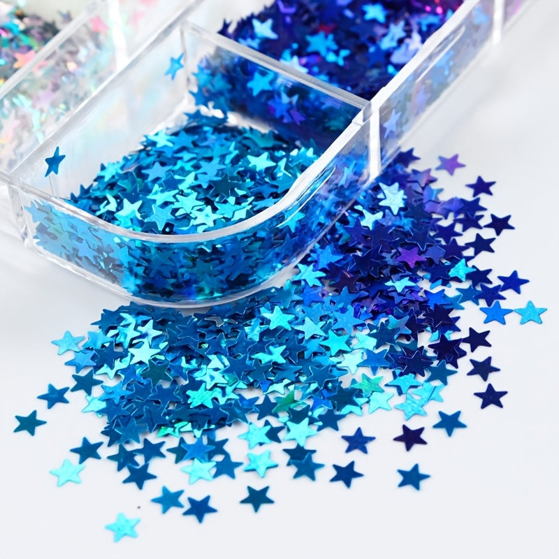 12 Kleuren Sterren Sequins – Glitter Sequins in Lange Doos voor DIY en Scrapbooking
