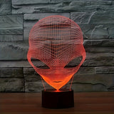 3D Alienhoofd LED Tafellamp met 7 Kleuren - Lunaris
