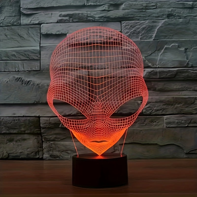 3D Alienhoofd LED Tafellamp met 7 Kleuren - Lunaris