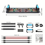 Push-up plank set met handvatten, weerstandsbanden en accessoires – ideaal voor borst en buik