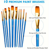 Acrylverf Set – 28 Stuks, Inclusief 18 Kleuren Acrylverf en 10 Penselen