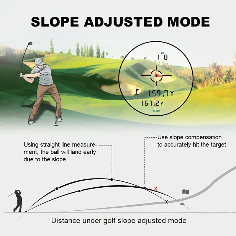 Geavanceerde Golf Afstandsmeter - Nauwkeurige Metingen met Slope Compensatie en Vibratiefeedback