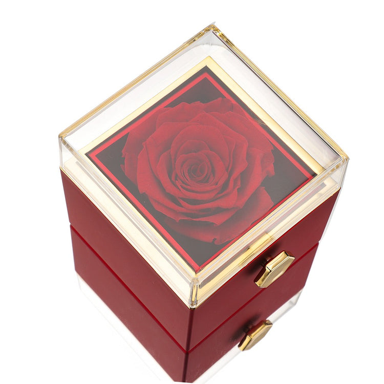 Amor's Bloemenbox – Eeuwige Roos met Gravure voor Valentijnsdag