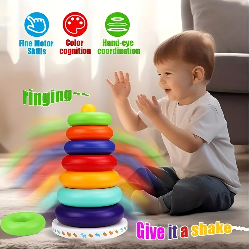 Educatieve Kleurige Regenboog Stacking Toren – Versterk Kleurherkenning en Motoriek