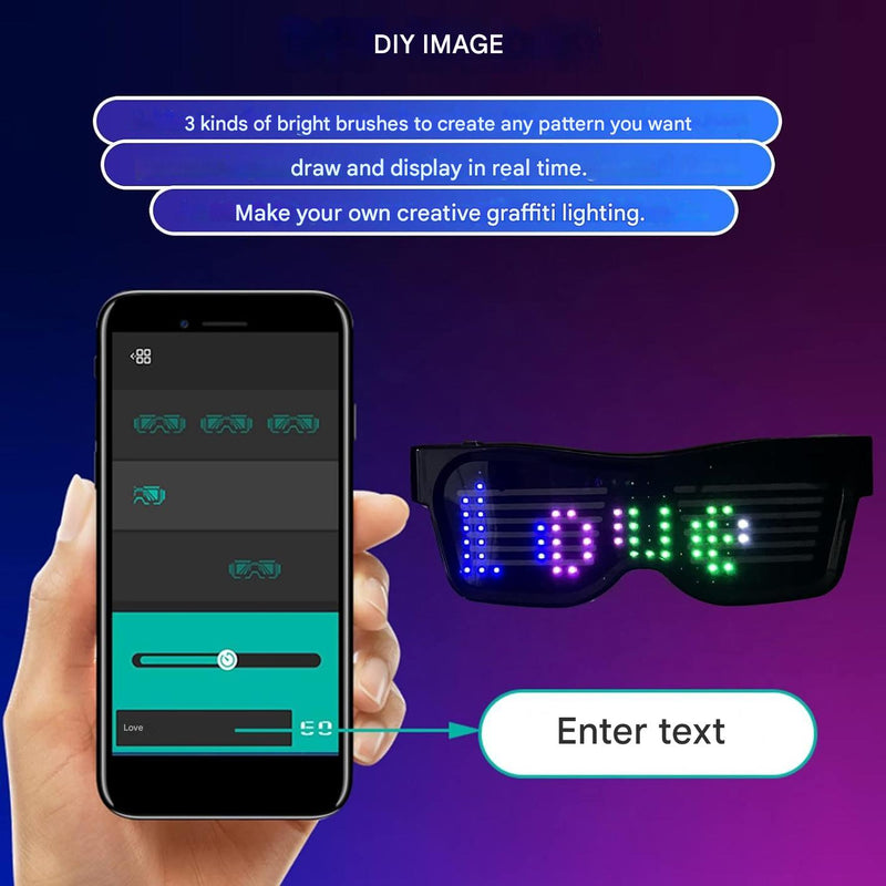 App-programmeerbare LED-feestbril - GlowBeat