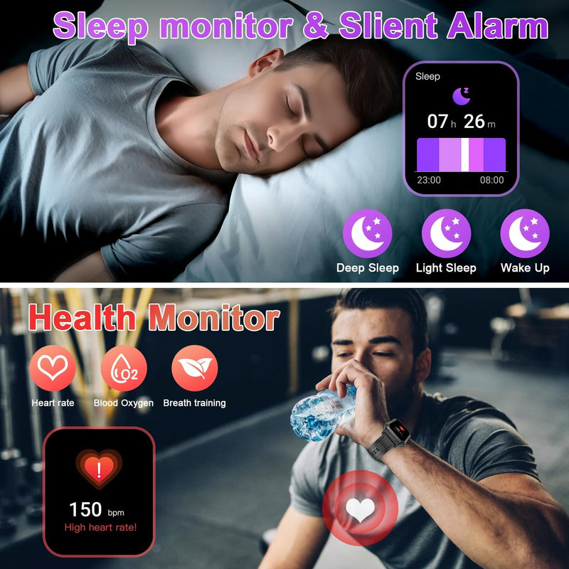 Militaire Smartwatch voor heren met Fitness-Tracker – Wayne