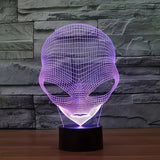 3D Alienhoofd LED Tafellamp met 7 Kleuren - Lunaris