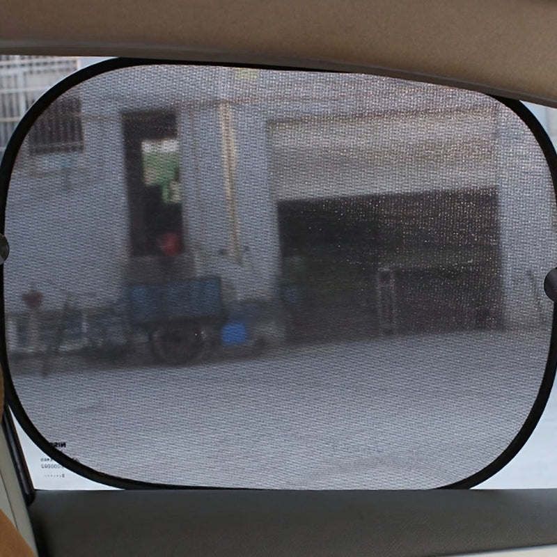 Set van Zwarte Mesh Zonneschermen voor Achterruit van de Auto – Zomerbescherming
