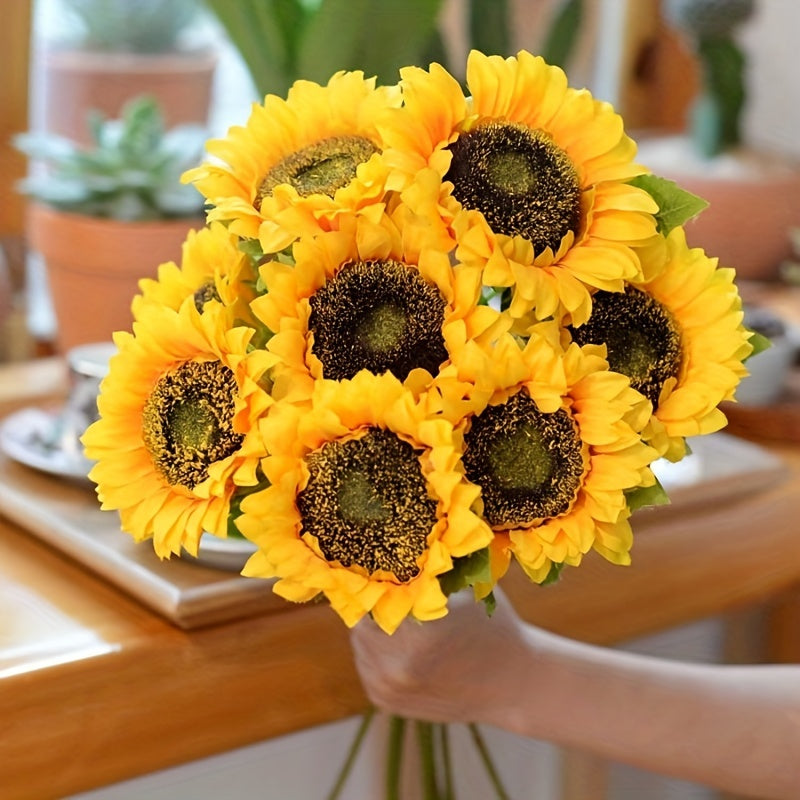 Set van 11 Levendige Zonnebloemen – Perfect voor Herfst, Bruiloften en Tuindecoratie