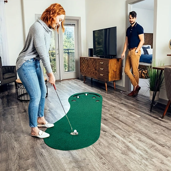 Draagbare Golf Putting Mat 91×274 cm | Indoor & Outdoor Puttingmat | Dual-Color Ontwerp met Viltstructuur