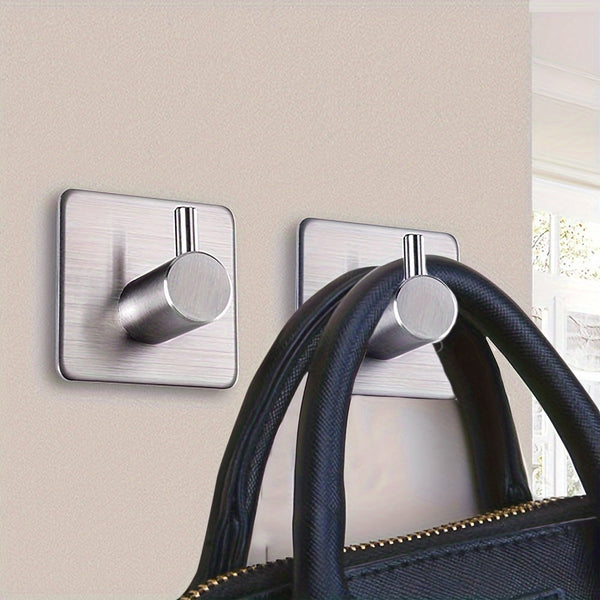 4-delige Zelfklevende RVS Wandhaak Set – Minimalistisch, Krachtig en Waterbestendig