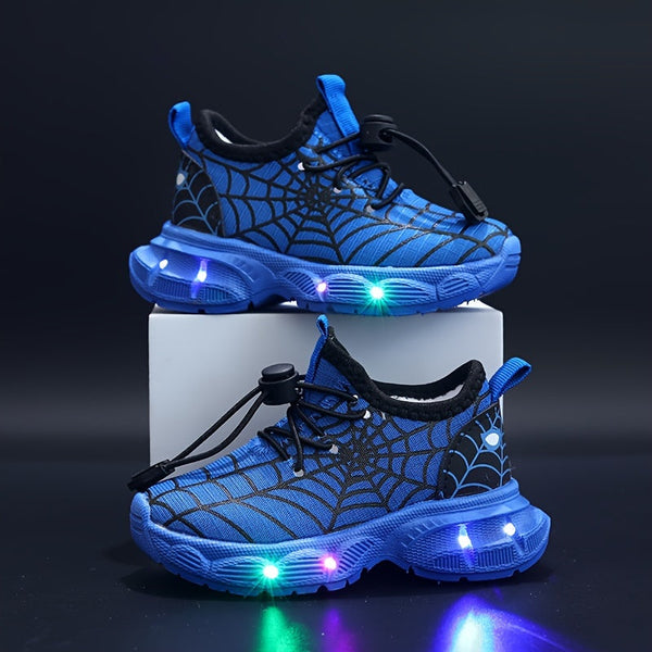 Joris' Spinnenweb Sneakers met LED-verlichting - Voor Speelse Kinderen