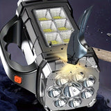 Superheldere LED Zoeklamp – Oplaadbare Powerbank met USB en Zonne-energie voor Buitenavonturen