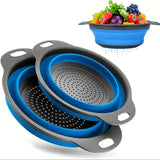 Opvouwbare Siliconen Vergiet Set – Perfect voor Pasta, Groenten en Fruit