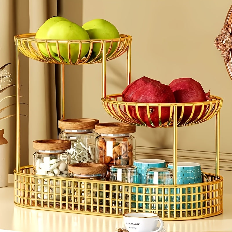 GoldenTier 3-Laags Fruitmand – Elegant en Praktisch