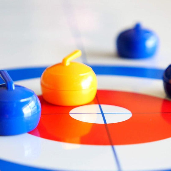 Mini-tafelcurling spel voor thuis met glijstenen & magnetische stangen
