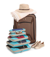 Compressie Reisorganisers | Slimme Inpakoplossing | Ruimtebesparende Bagage Cubes | Perfect Voor Vakanties & Zakenreizen | 5-delige Set | Lichtgewicht & Duurzaam | Maximale Ruimtebesparing | Avontuurlijke Reiskompanen